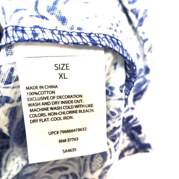NWT Rafaella Top Size XL Sleeveless Crochet Detail Blue White NEW - Picture 6 of 6